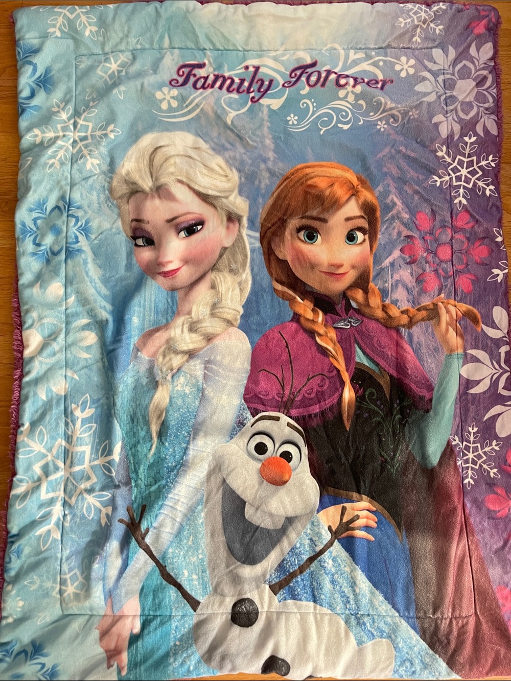 Disney Frozen Family Forever Throw Blanket - Blue, Purple, Pink
